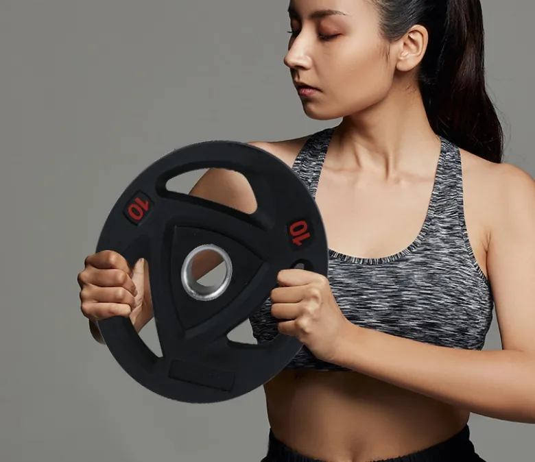 Округлая утяжеляющая пластина для штанги с 3 отверстиями для захвата