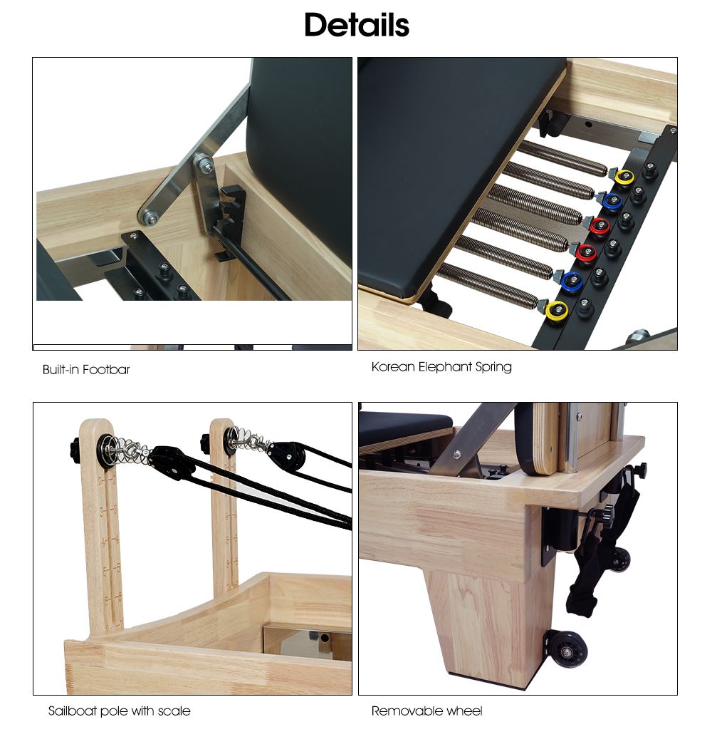Новый дубовый риформер Bad со встроенной подставкой для ног Новый дубовый риформер Bad со встроенной подставкой для ног