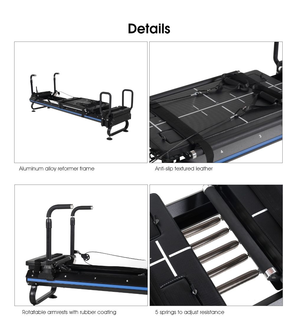 Синяя ваза с большим оборудованием для пилатеса-реформатора
